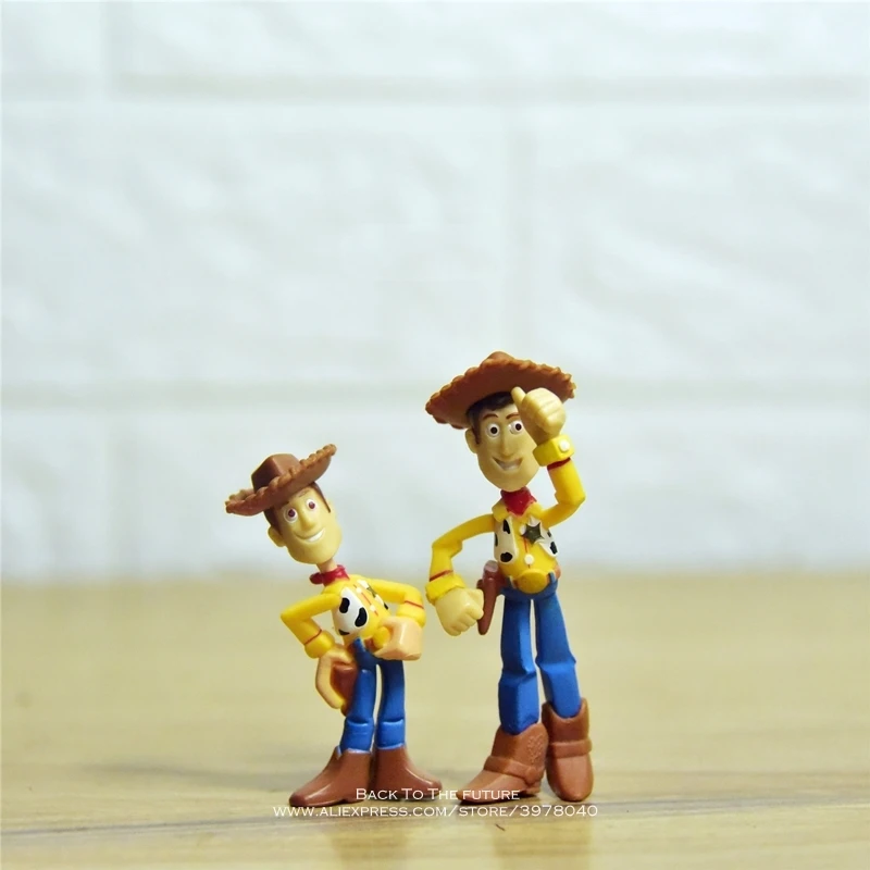 

Disney Toy Story 4 Woody 2pcs/set Q Version 6-7cm PVC Action Figures mini Dolls Kids Toys model for Children gift