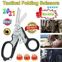 6 in 1 raptor emergency response shears with strap cutter and glass breaker black with molle compatible holster