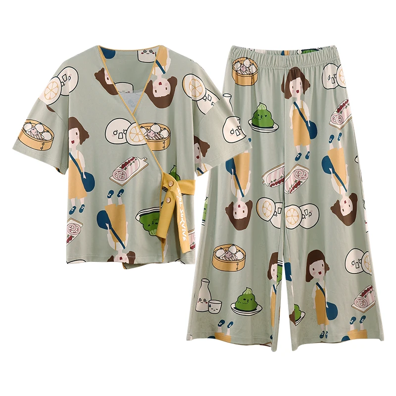 Домашняя одежда для женщин новинка кимоно пижамные комплекты сна из мягкого