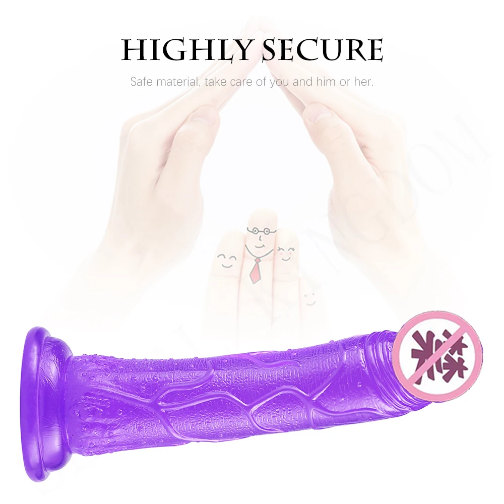 Крупная имитация фаллоимитатор мягкий Хрустальный пенис женская мастурбация