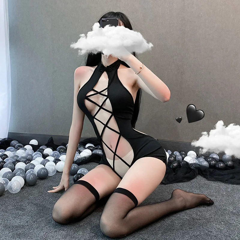 Женское нижнее белье с открытой спиной комбинезоны для девочек аниме костюм