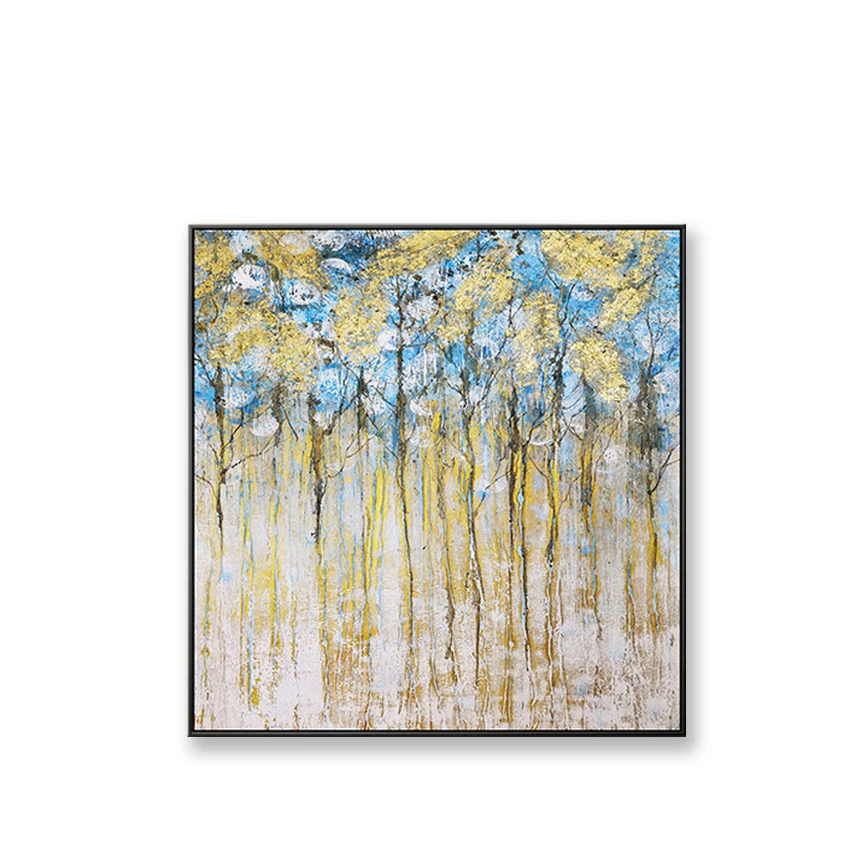 

Modern abstract oil painting Handmade on canvas nice picture forest trees landscape wall art poster for living room bedroom