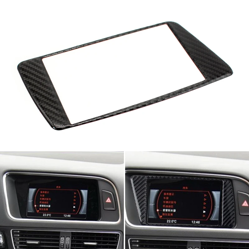

Real Carbon Fiber Car Styling Navigation Dashboard Panel ScreenFrame Cover Trim For Audi Q5 2009 2010 2011 2012 2013 2014 -2017