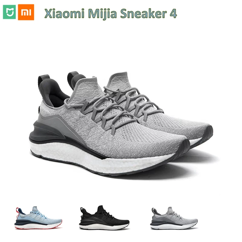 

In Stock XiaoMi Mijia Men Sport Shoes Sneakers 4th Lightweight FREE FORCE Midsole Update Rubber Outsole Overall Machine Washable