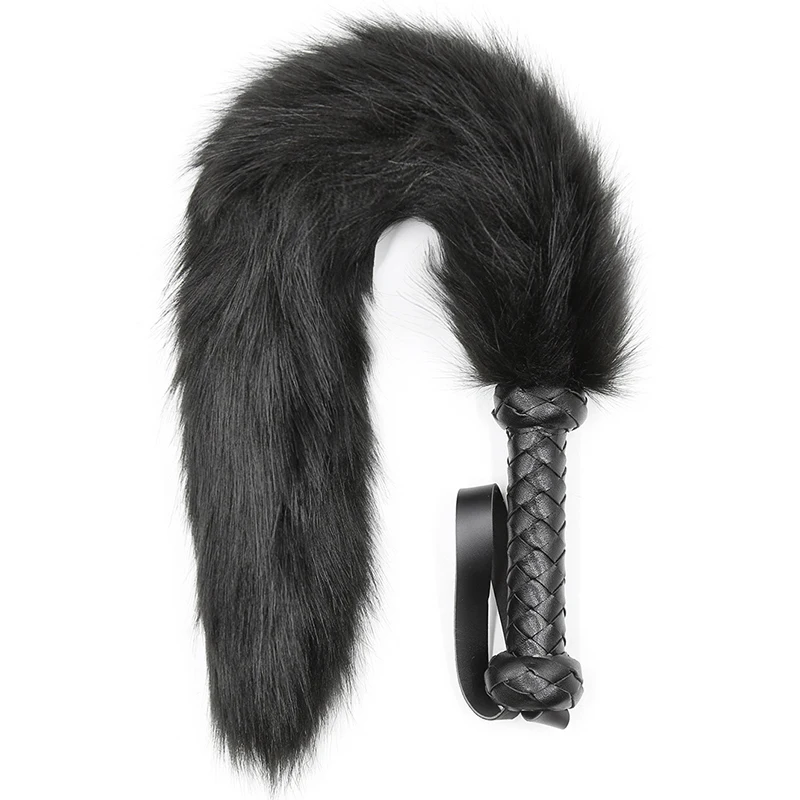 Плеть из искусственной шерсти и кожи плеть для тренировок лошадей с ремешком на