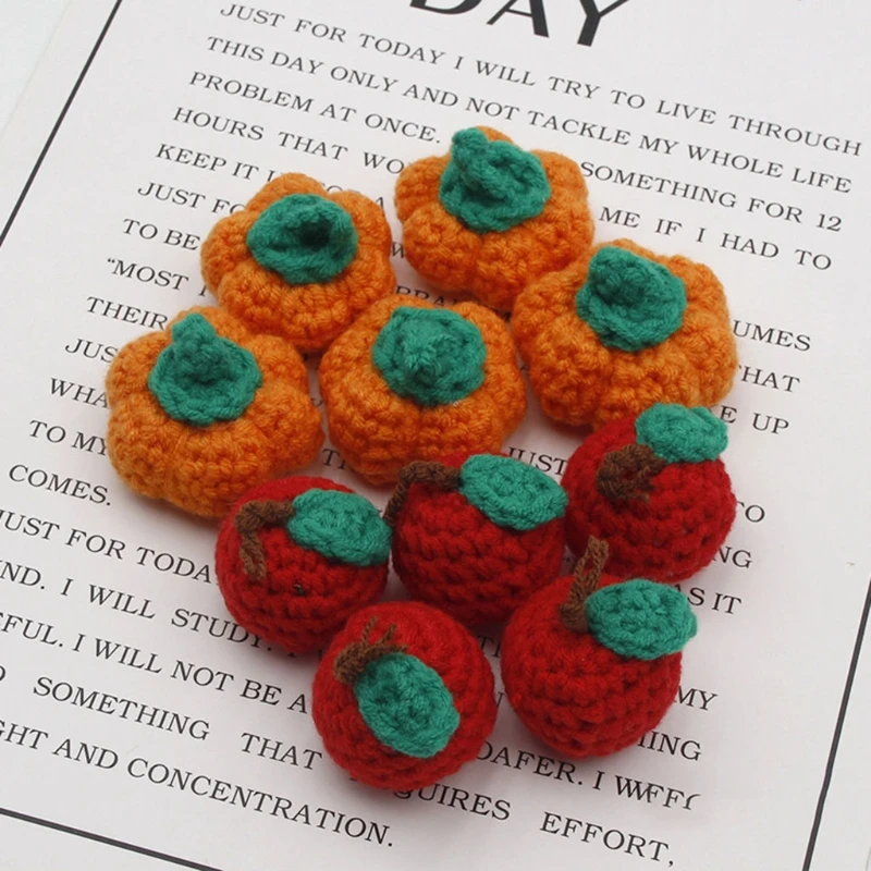 

Handmade Crochet Pumpkin/Fruit Chewable Knitting Wool Beads DIY Baby Pacifier Chain Accessories Infant Newborns Teether Toy Gift