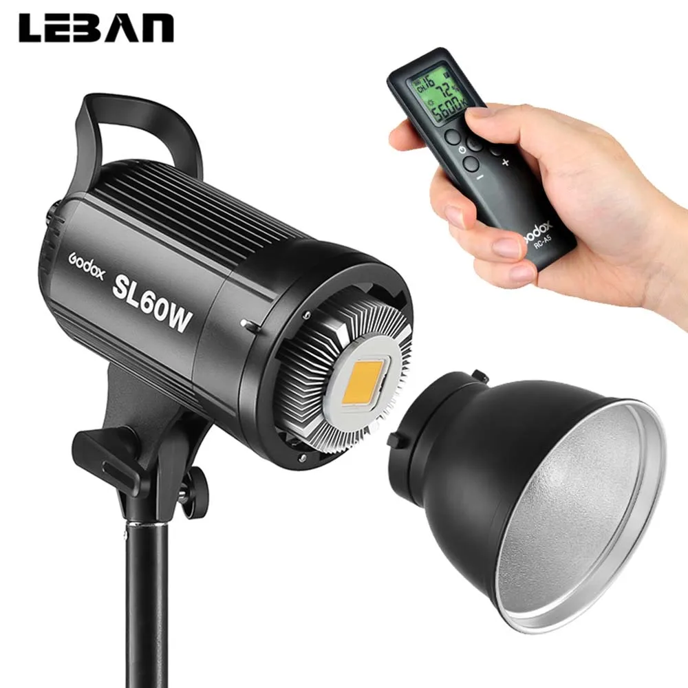 Godox SL-60W, белая версия, светодиодный светильник, крепление Bowens 5600K для студийной видеосъемки