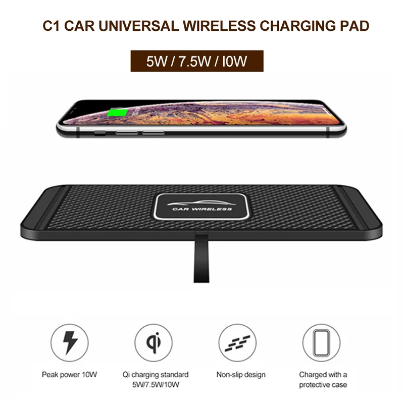 

Автомобильное Быстрое беспроводное зарядное устройство, силиконовая подставка, подставка для док-станции 5 Вт/7,5 Вт/10 Вт для Samsung S10/S10 + IPhone XS/...