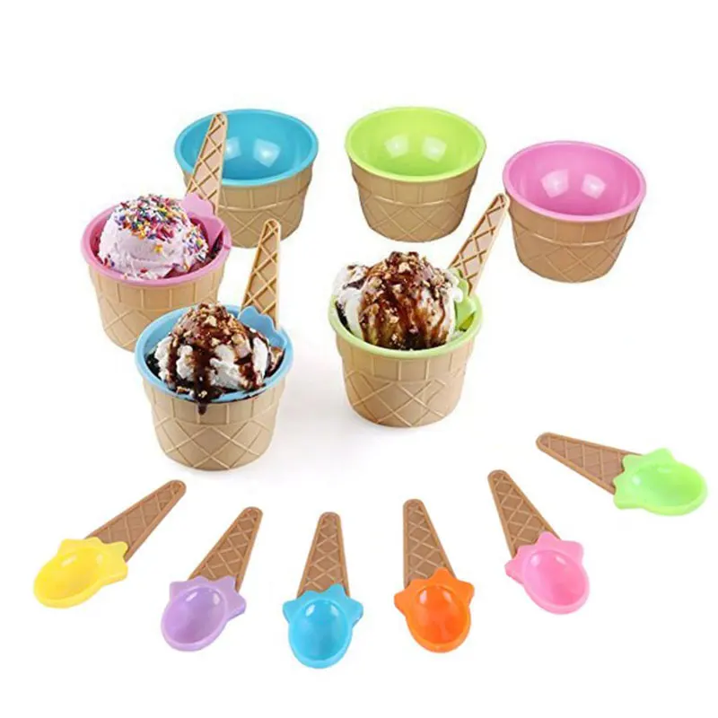 

Kids Ice Cream Bowls Ice Cream Cup Couples Bowl Dessert Container Holder With Spoon Children Gift Ice Cream Tool Dinnerware Set