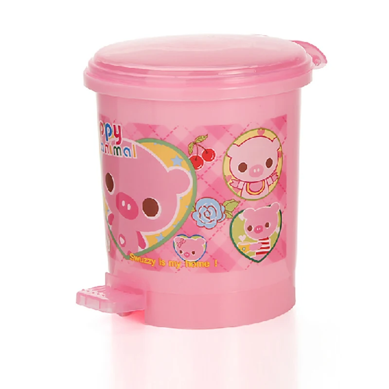 

Mini Pig Desktop Pedaling Trash Can Car Office Living Room Bedside Cute Creative Garbage Can Storage Bucket