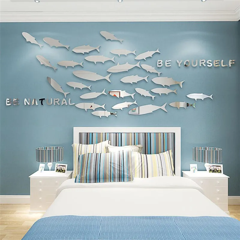 

Marine Fish Underwater World Wall Sticker Bedroom Living Room Children Room Background 3D Sofa Background Decor Wall Sticker