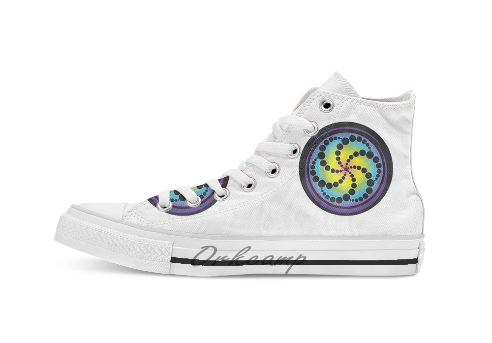 Hex Spiral Crop Circle дышащая Повседневная Высокая обувь на шнуровке холщовая Обувь Кеды