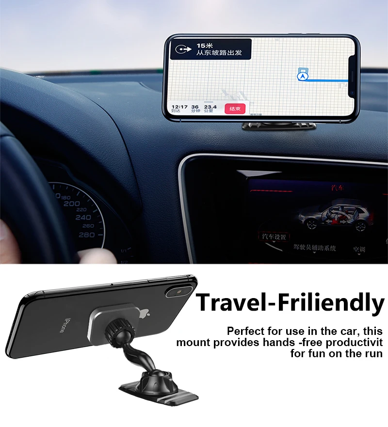 XMXCZKJ Dashboard Magnetic Car Phone Mount Universal Strong Magnet 360 Hands Free Magnet Cell Phone Car Holder for iPhone X