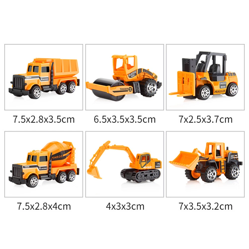 16Pcs Car Toys Mini Alloy Engineering Model Tractor Toy Dump Truck Classic Vehicles Gift For Boys Dropshipping | Игрушки и хобби