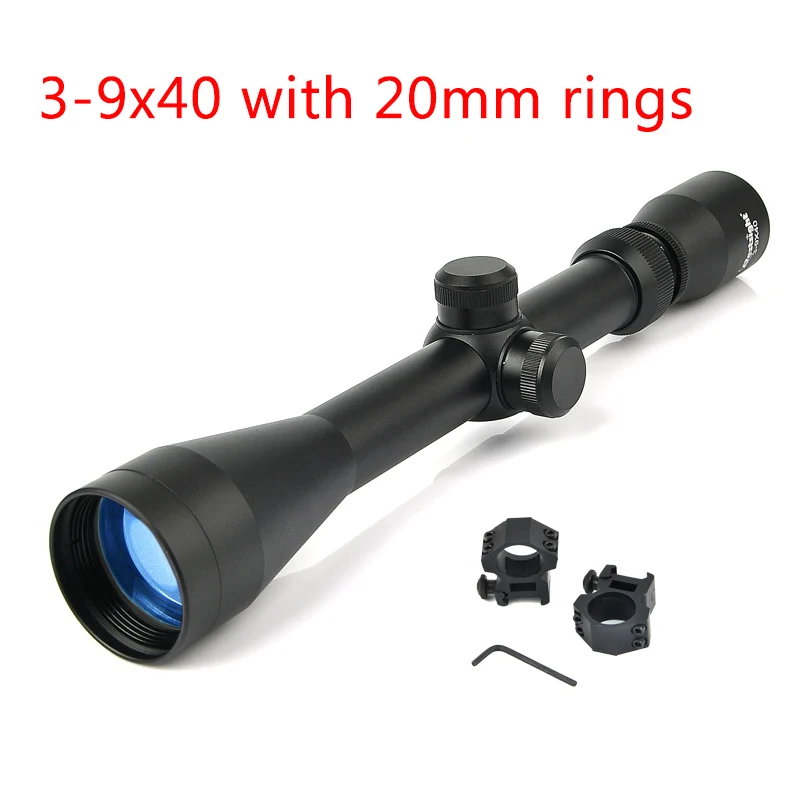 3-9X40 прицел тактический прицел охотничьи прицелы Luneta Para винтовка охотничья страйкбольная пневматическая ружья прицел - Цвет: 3-9x40