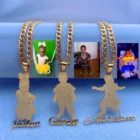 Детское ожерелье с именем на заказ, ожерелье с портретом на заказ, Индивидуальные ювелирные изделия из нержавеющей стали для женщин и детей