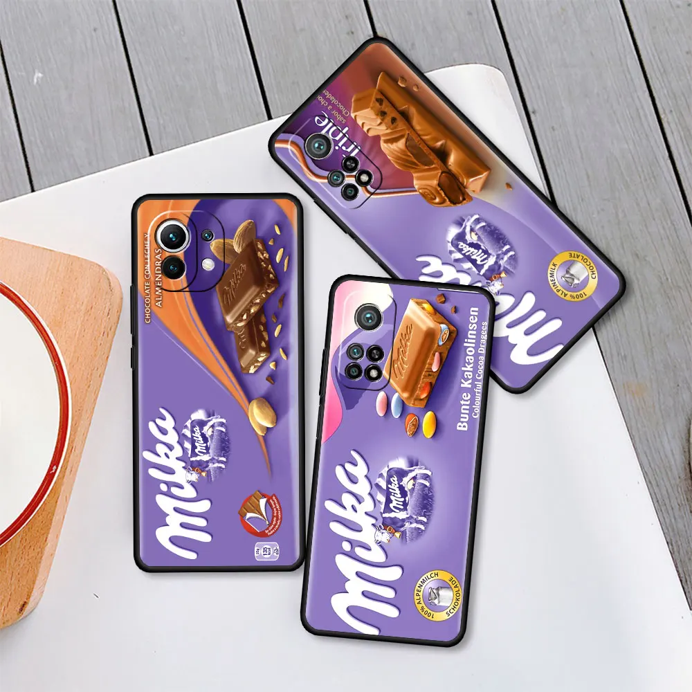 

Matte Soft Capas for Xiaomi Mi Poco X3 NFC 10T Pro 9T CC9 11 11i Note 10 A2 Lite Funda Phone Case Chocolate Milka Box