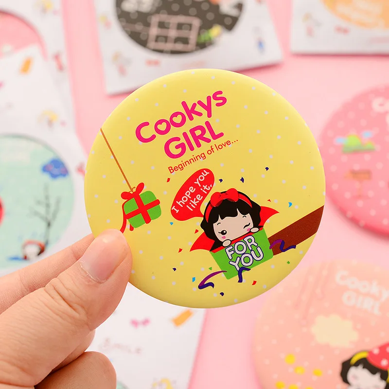 

CSHOU106 Portable Makeup Mirror Fashion Lady Cartoon Pattern Portable Compact Pocket Cosmetic Mirror Mini Cute Small Creative