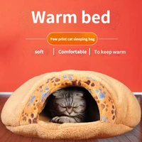 pet supplies thick soft little paw print cat sleep hamburg dasyure nest type cat litter comfortable small dog kennel pet bed