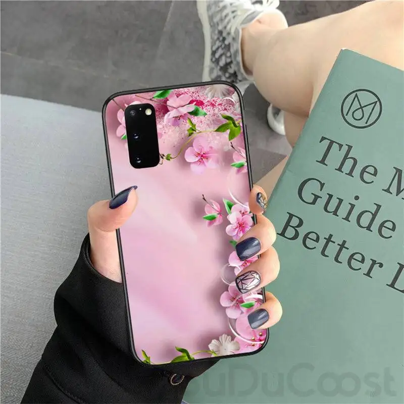 Японский милый блестящий чехол Chenel с цветами вишни для Samsung Galaxy S9 S10 S10E S6 S7 S8 S9Plus S5