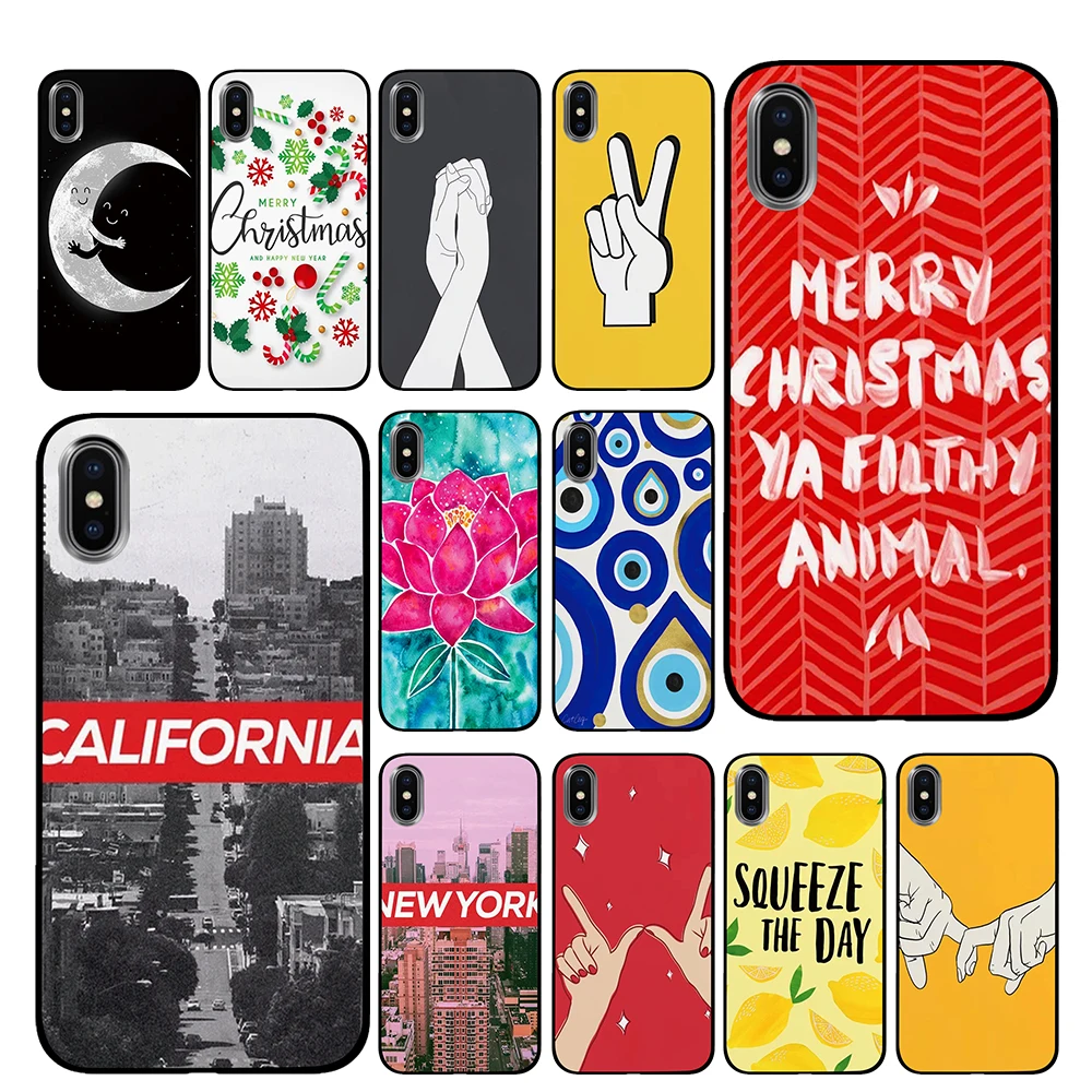 Merry christmas eye черный чехол ТПУ для iPhone 5 5S 6 6s 7 8 Plus X XS XR 11 Pro Max|Чехлы-накладки| |