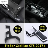 car interior central control gear shift panel cover trim abs matte carbon fiber look accessories for cadillac xt5 2017 2021