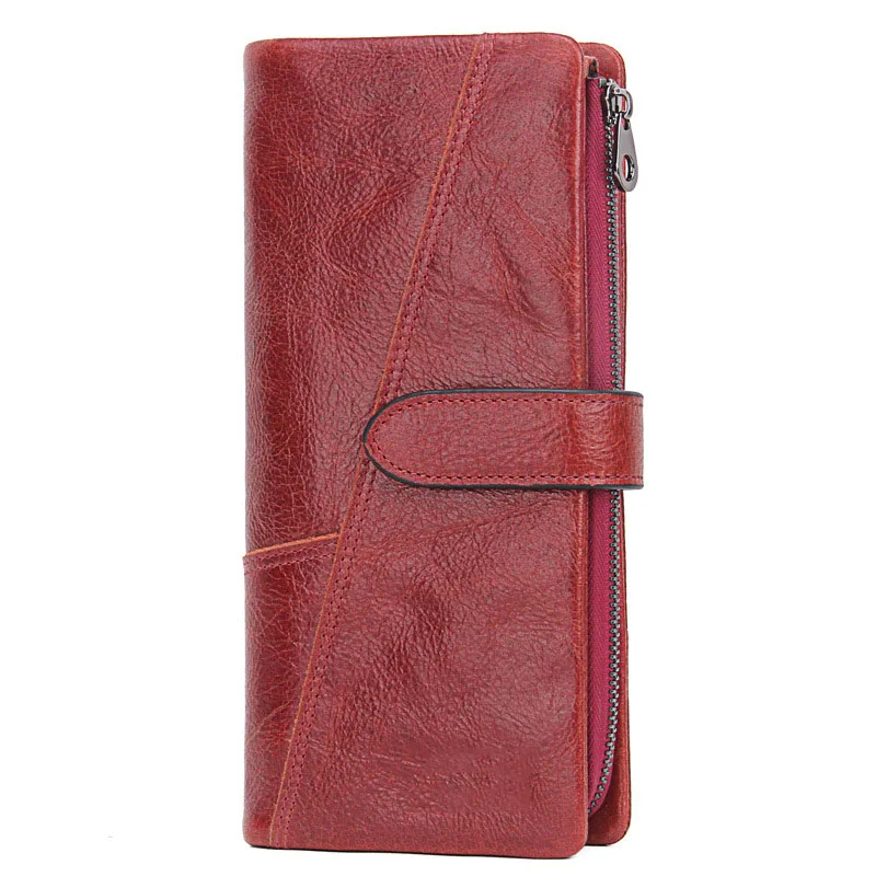 Red-1 LY.SHARK, фирменный дизайн, кошелек для монет, натуральная кожа, женские кошельки, Женский держатель для карт, длинный женский клатч, кошелек с карманами для телефона, красный цвет - Цвет: Red-1