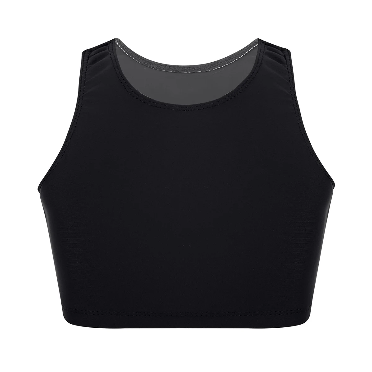 

Kids Teens Solid Color Sleeveless Workout Dancewear Ballet Gymnastics Crop Tops Children Girls Stage Performance Dance Costume