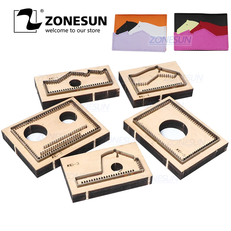 

ZONESUN H1 Credit Card Holder Coin Purse Custom Leather Cutting Die Handicraft Tool Punch Cutter Mold DIY Paper Wallet Cut Die