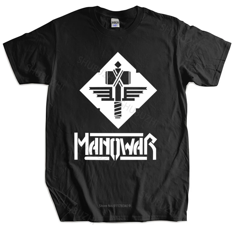 Новая Модная хлопковая футболка футболки Manowar рок-группы повседневная