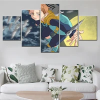 5 piece canvas painting japanese anime cartoon king the seven wall pictures for living room wall art decorative framework