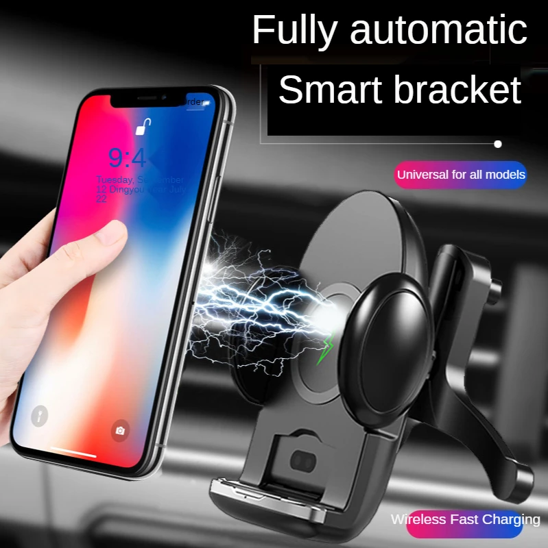 

360 Degree Rotation Charging Mount Bracket Clamping Fast Wireless Car Charger For iphone Android Air Vent Phone Holder