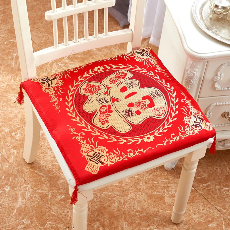 Моющаяся подушка для сиденья с китайской Красной вышивкой новогодние свадебные