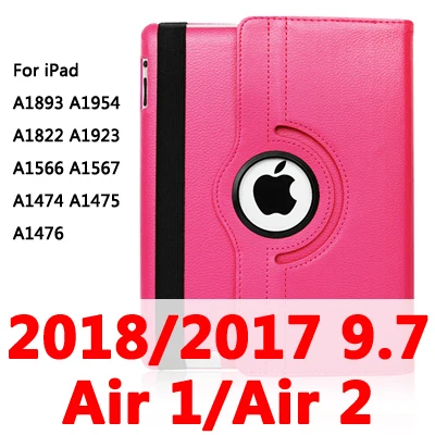 Air12 2017-18-rose 360 Вращающийся чехол для Apple iPad 2/3/4 Air 1/2 A1430 A1458 A1460 iPad2 iPad3 iPad4 Air1 Air2 планшетный чехол для i Pad 9,7 - Цвет: Air12 2017-18-rose