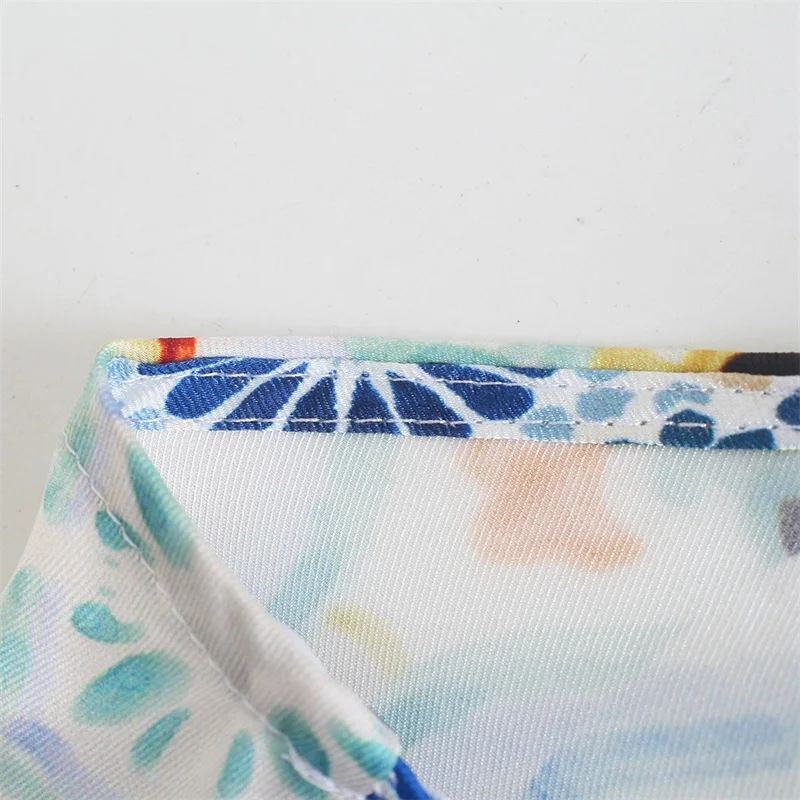 

MESTTRAF 2021 Women Fashion Sexy Strapless Halter Shirt Cloth Patchwork Floral Print Casual Blouse Chic Summer Blusas