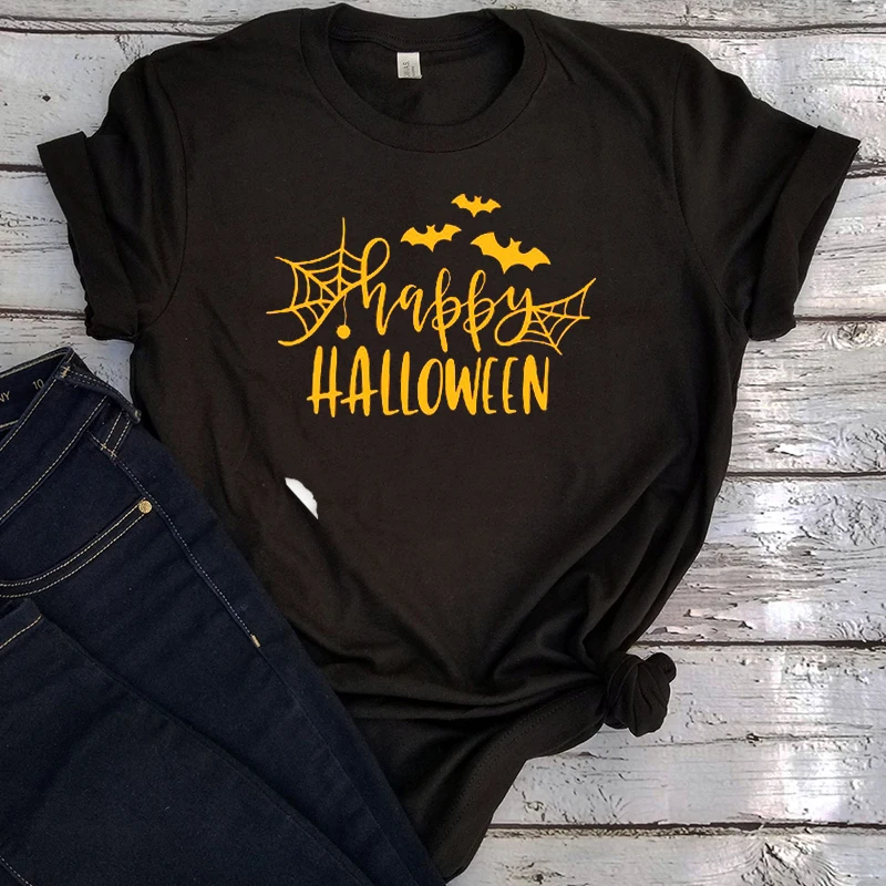 

Happy Halloween Shirt Women 2020 Halloween Witches Graphic Tees Funny Shirt Aesthetic Clothes Letter Tops Classic Fashion