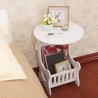 Двухслойный маленький пластиковый круглый журнальный столик, для дома, гостиной, стеллаж для хранения, прикроватный столик