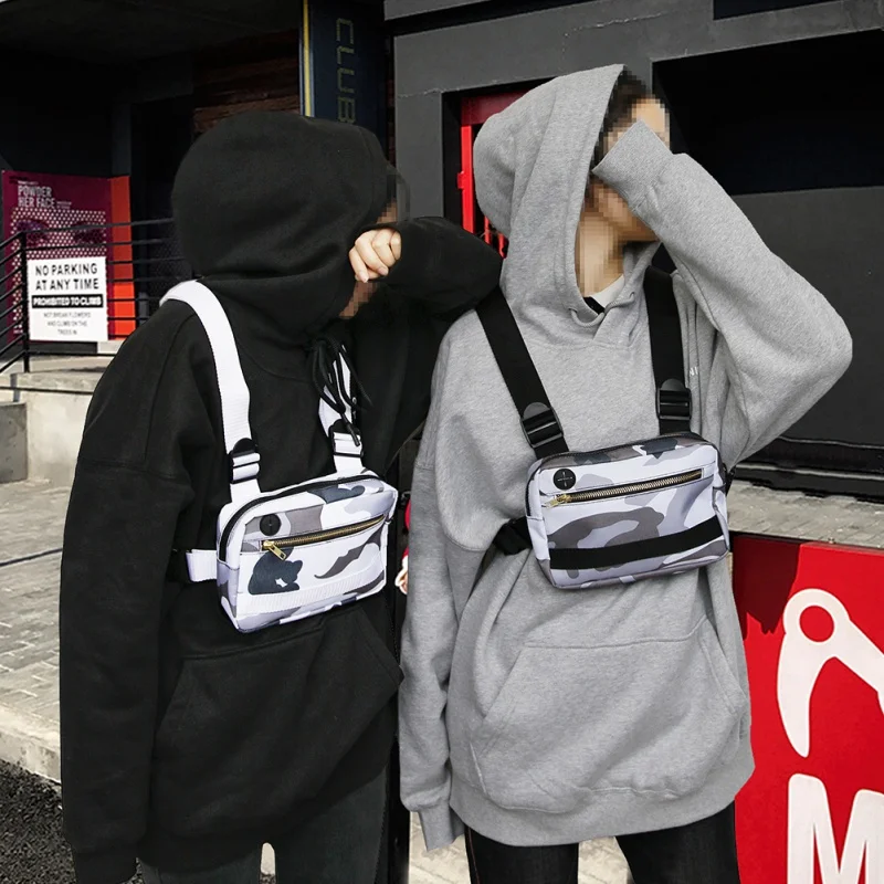 

Men Women Fashion Chest Rig Bag Streetwear Functional Waist Packs Shoulder Bags Hip Hop Adjustable Crossbody Bags