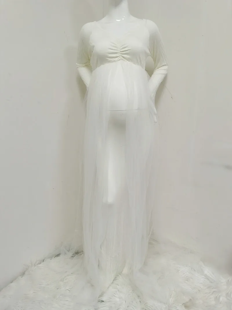 

New Maternity Dresses For Photo Shoot Cothes For Pregnant Women Vestidos Long Dress With Bodysuit Pregnancy Photo Shoot Gown