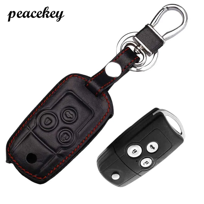 Кожаный чехол для автомобильного ключа с 3 кнопками подходит Honda Civic 2011 брелки