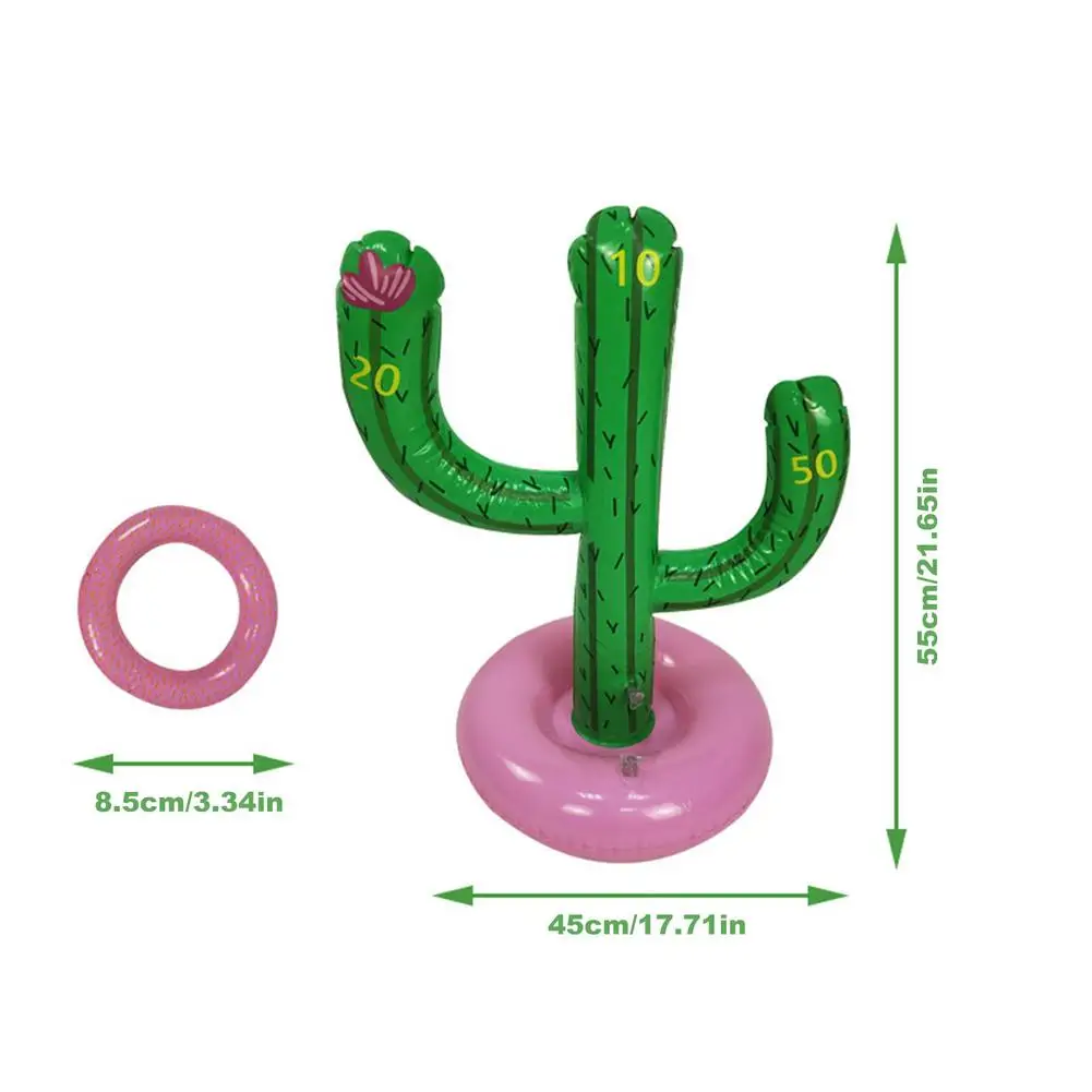 

Inflatable Cactus Ring Toss Game Set Floating Swimming Ring Summer Outdoor Children's Intelligence Interactive Game