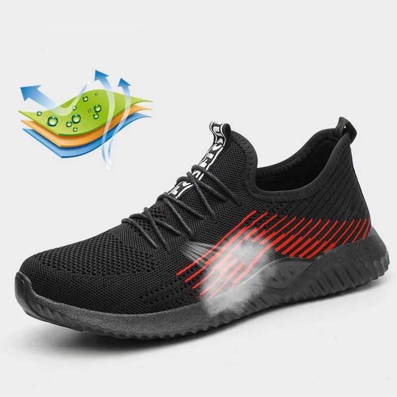 Мужские и женские ботинки безопасности со стальным носком воздухопроницаемая