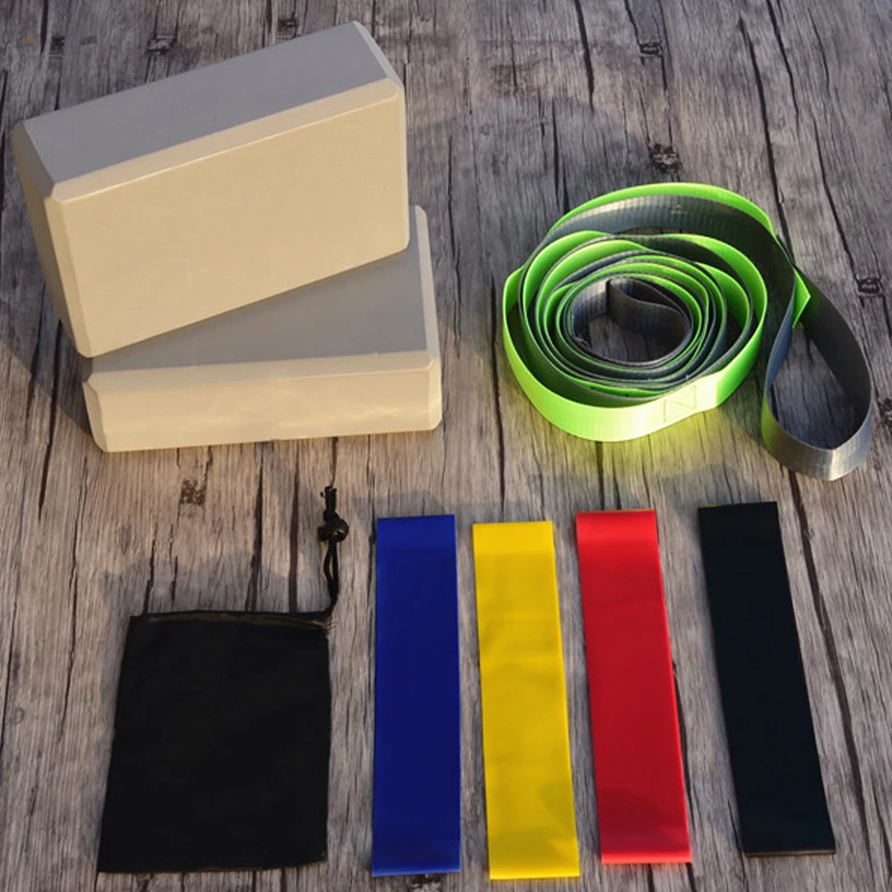 8 шт. набор для занятий йогой и фитнесом эластичный ремешок пояс фитнес резиновая