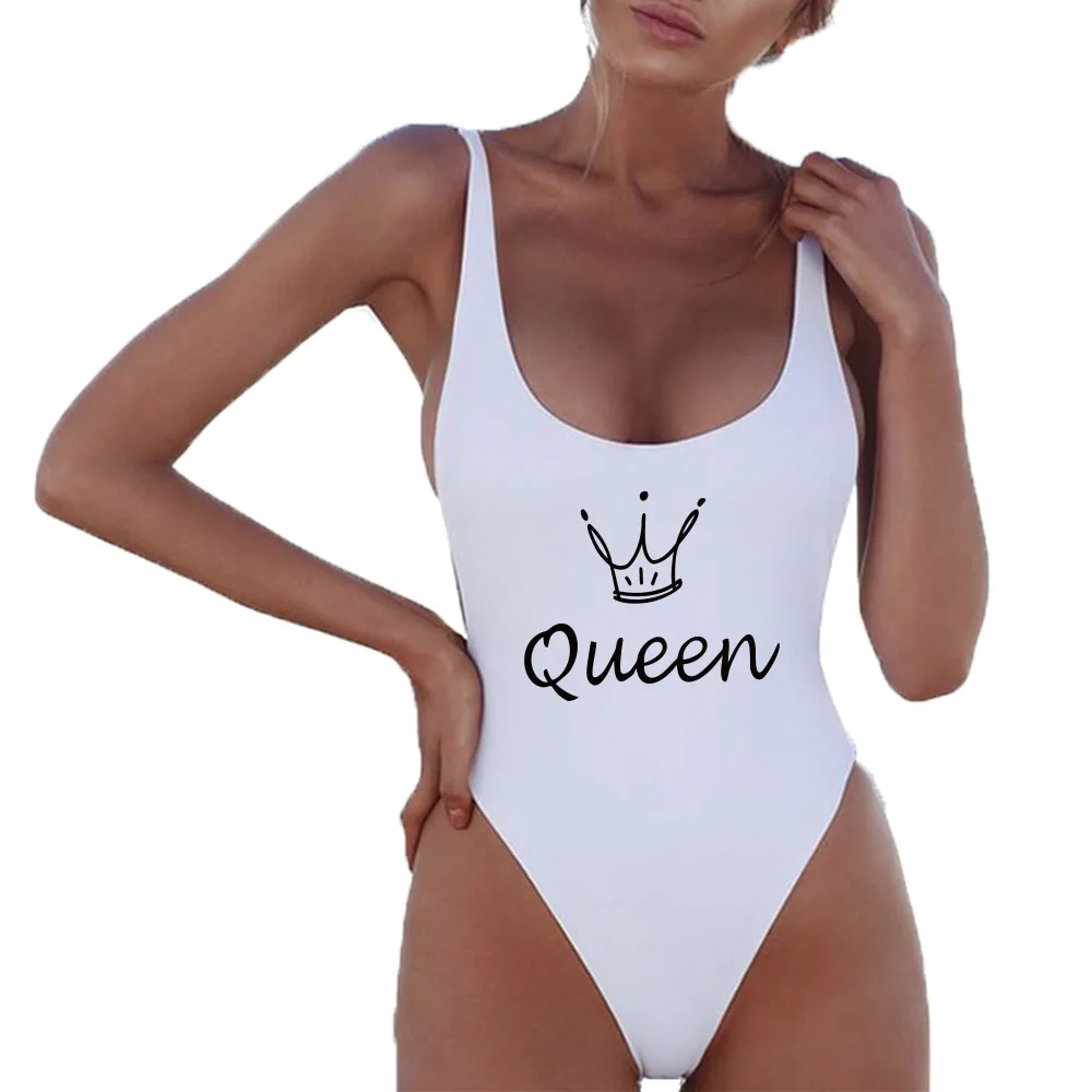 Женский цельный купальник Queen Crown купальный костюм с надписью сексуальные
