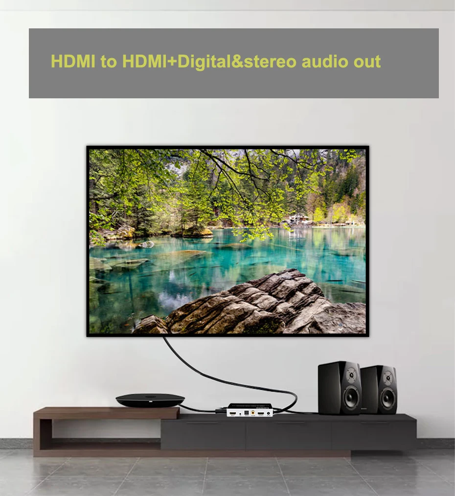 HDMI 2,0 аудио экстрактор 7.1Ch 4K 60Hz HDMI коммутатор аудио сплиттер 1X1 HDMI 5.1Ch аудио экстрактор сепаратор HDMI toslink аудио