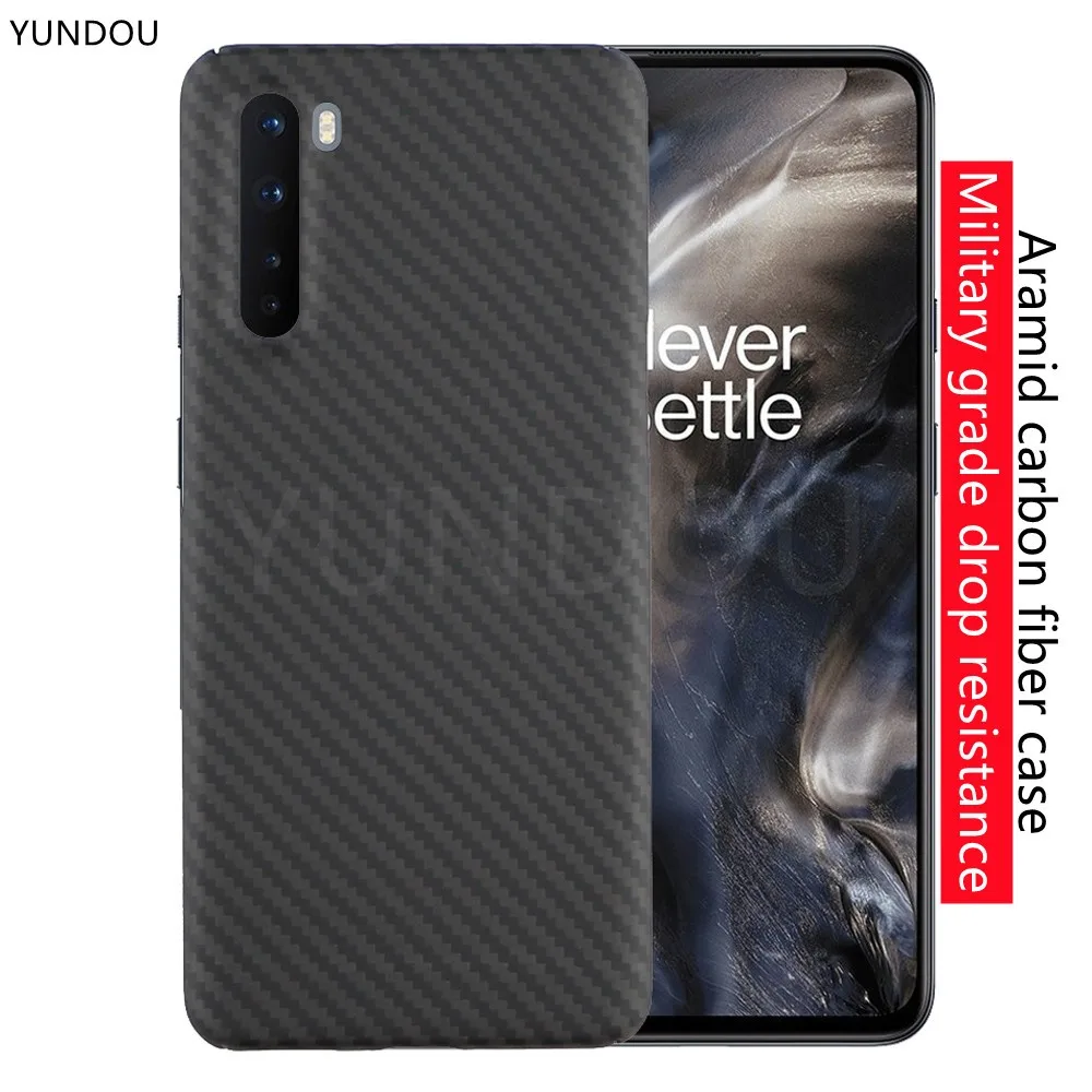 

Aramid carbon fiber Back Cover For Oneplus nord Protective Case Kevlar anti-drop carbon covers bumper Frosted feel Design shell