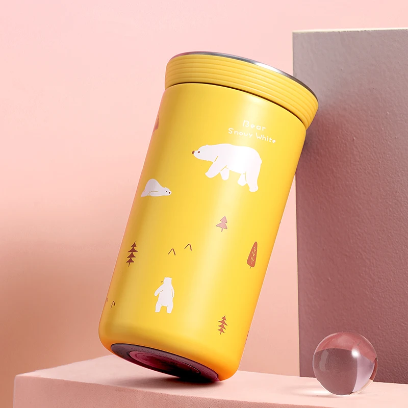 

New Thermos Bottle 304 Stainless Steel with Tea Insulation Vacuum Flask Cute Long-lasting Insulation for Kids 350ML Thermal Mugs