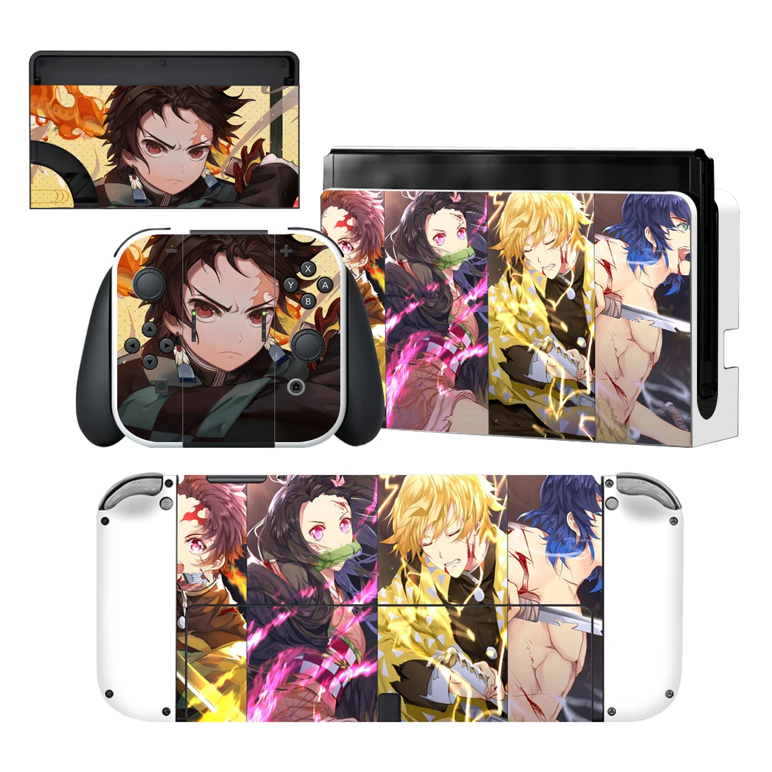 Demon Slayer Nintendoswitch Skin Cover Sticker Decal for Nintendo Switch OLED Console Joy-con Controller Dock Skin Vinyl images - 6