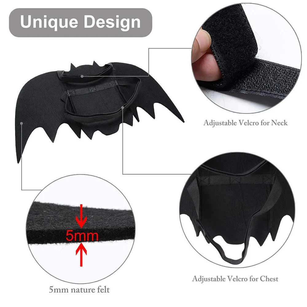 

2020 Halloween Pet Dog Costumes Bat Wings Vampire Black Cute Dress Cat Costume Pet Cosplay Clothing Cat Wings Halloween Costume