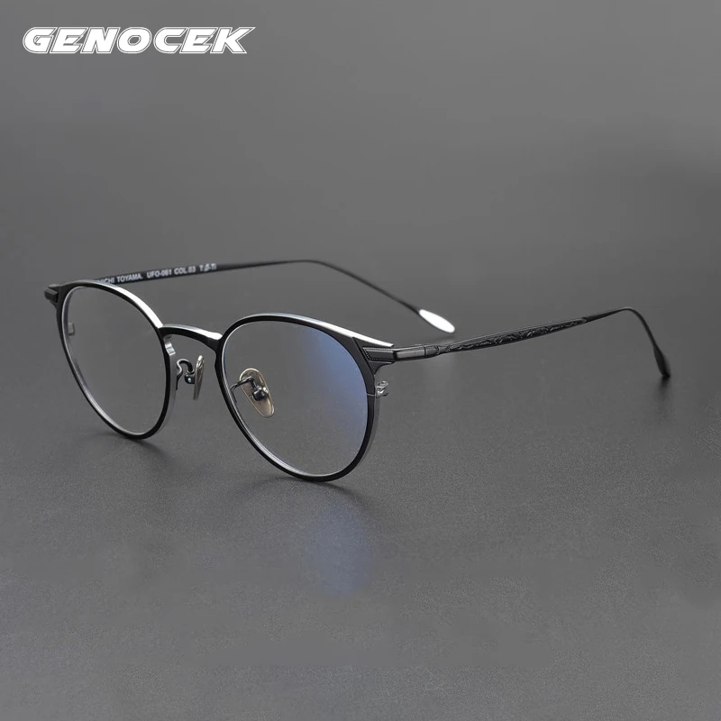 Винтажная оправа для очков из чистого титана мужские круглые Роскошные